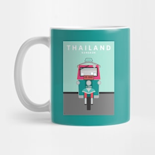 Bangkok, Thailand Tuk Tuk Taxi Travel Poster Mug